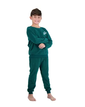 2-Piece Boys Velour Pajama Sets- Zzz, Green & Sliver Pajama Sets for Toddlers & Boys