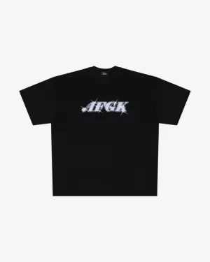 A FEW GOOD KIDS SS23 FLASH LOGO PURPLE BLACK TEE