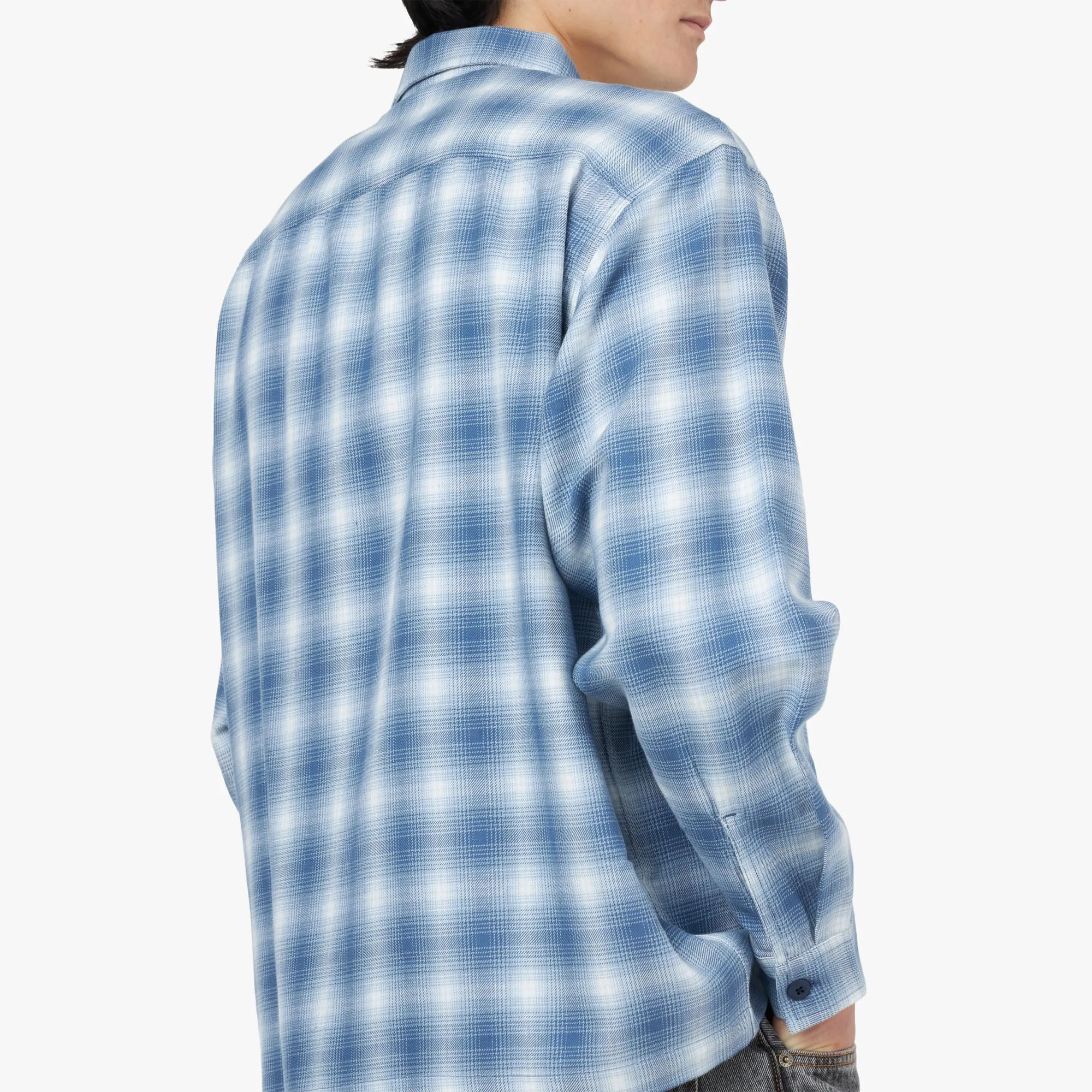Adsum Flat Hem Workshirt / Blue Shadow Plaid