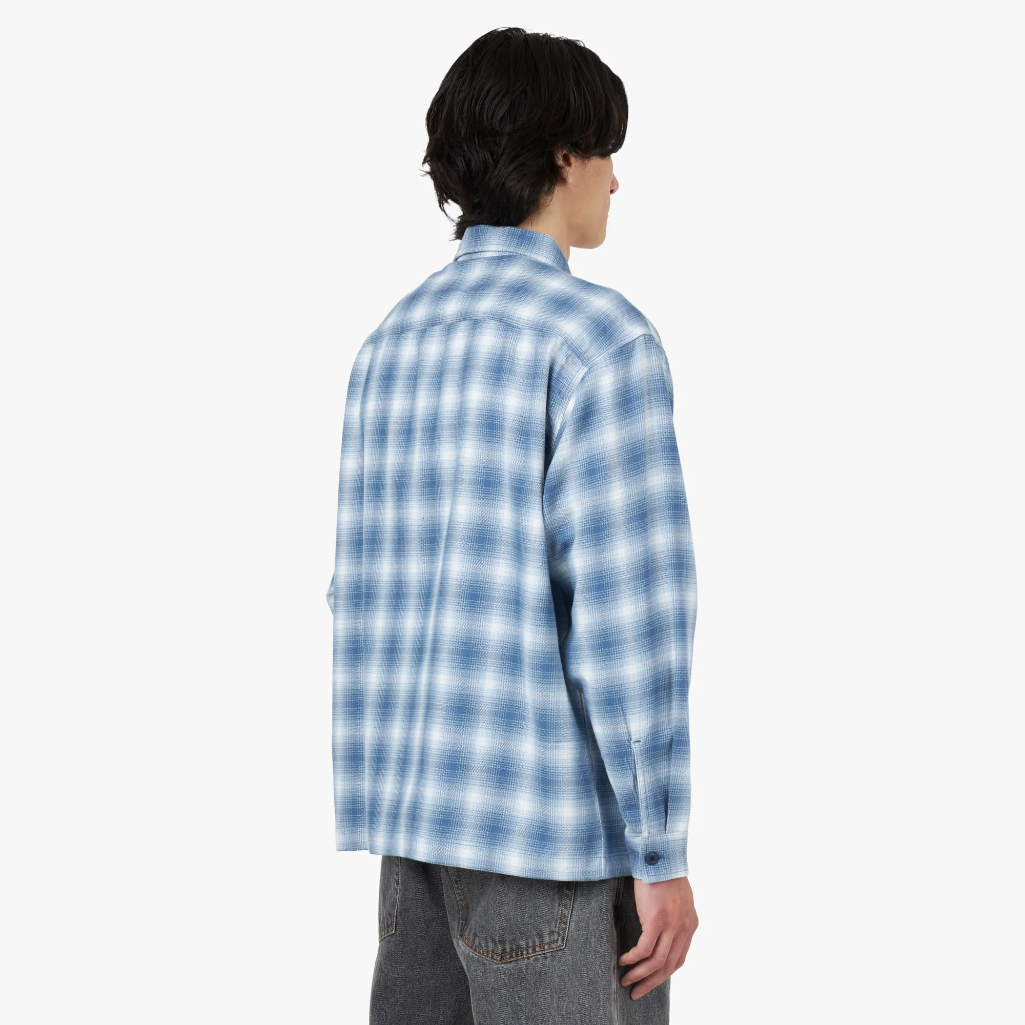 Adsum Flat Hem Workshirt / Blue Shadow Plaid