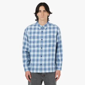 Adsum Flat Hem Workshirt / Blue Shadow Plaid