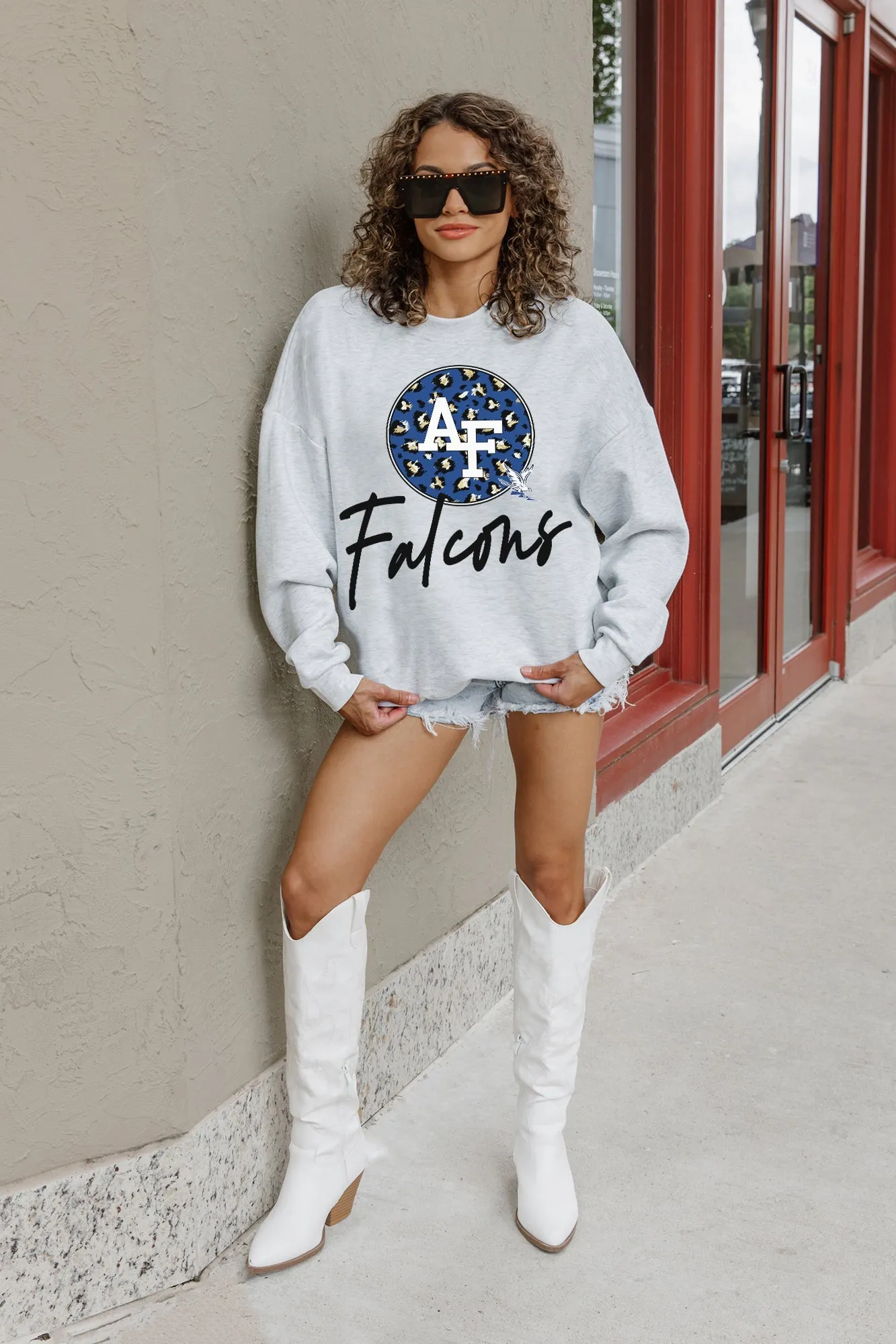 AIR FORCE FALCONS GOING WILD PREMIUM FLEECE DROP SHOULDER CREWNECK PULLOVER