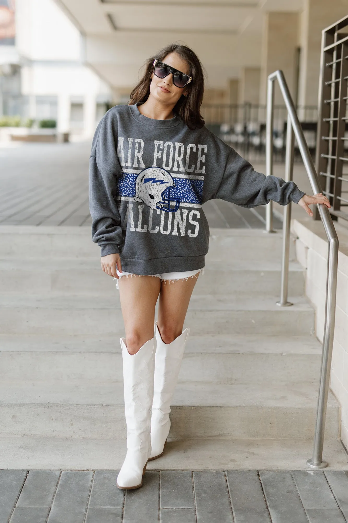 AIR FORCE FALCONS WILD TAILGATE PREMIUM FLEECE DROP SHOULDER CREWNECK PULLOVER