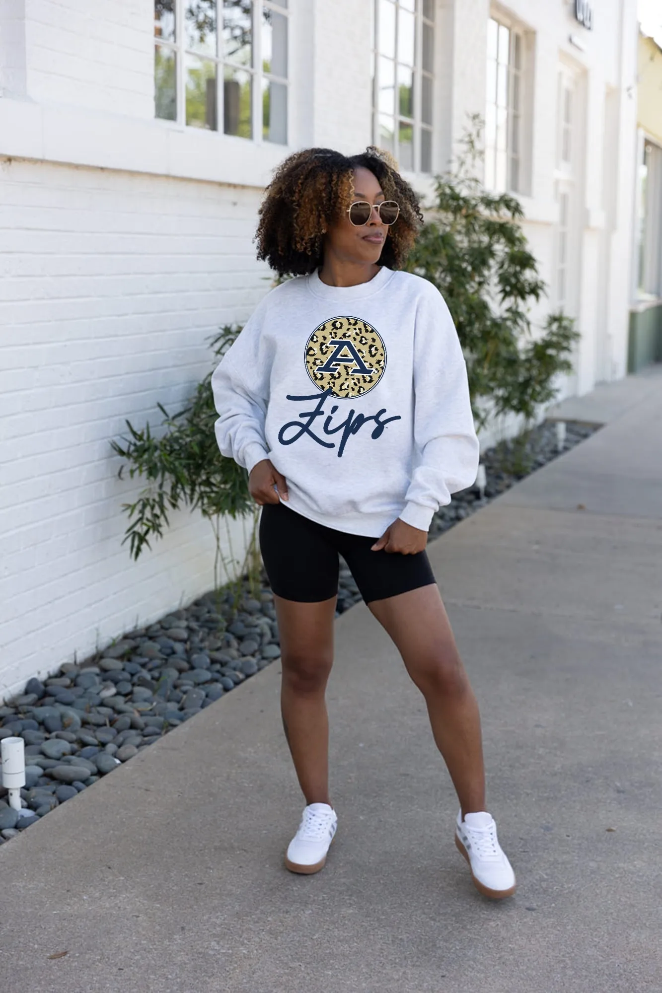 AKRON ZIPS GOING WILD PREMIUM FLEECE DROP SHOULDER CREWNECK PULLOVER
