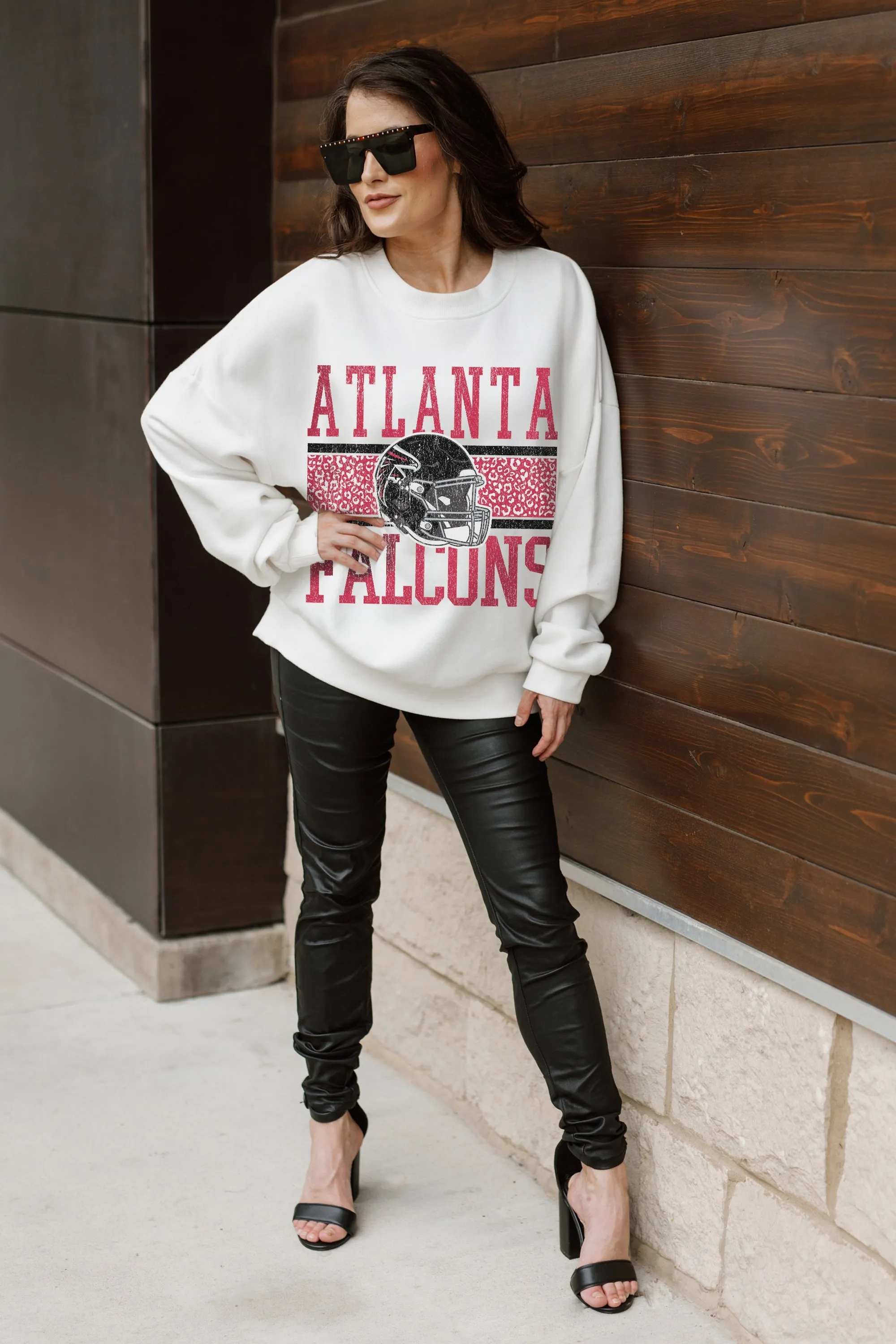 ATLANTA FALCONS FAIR CATCH PREMIUM FLEECE DROP SHOULDER CREWNECK PULLOVER