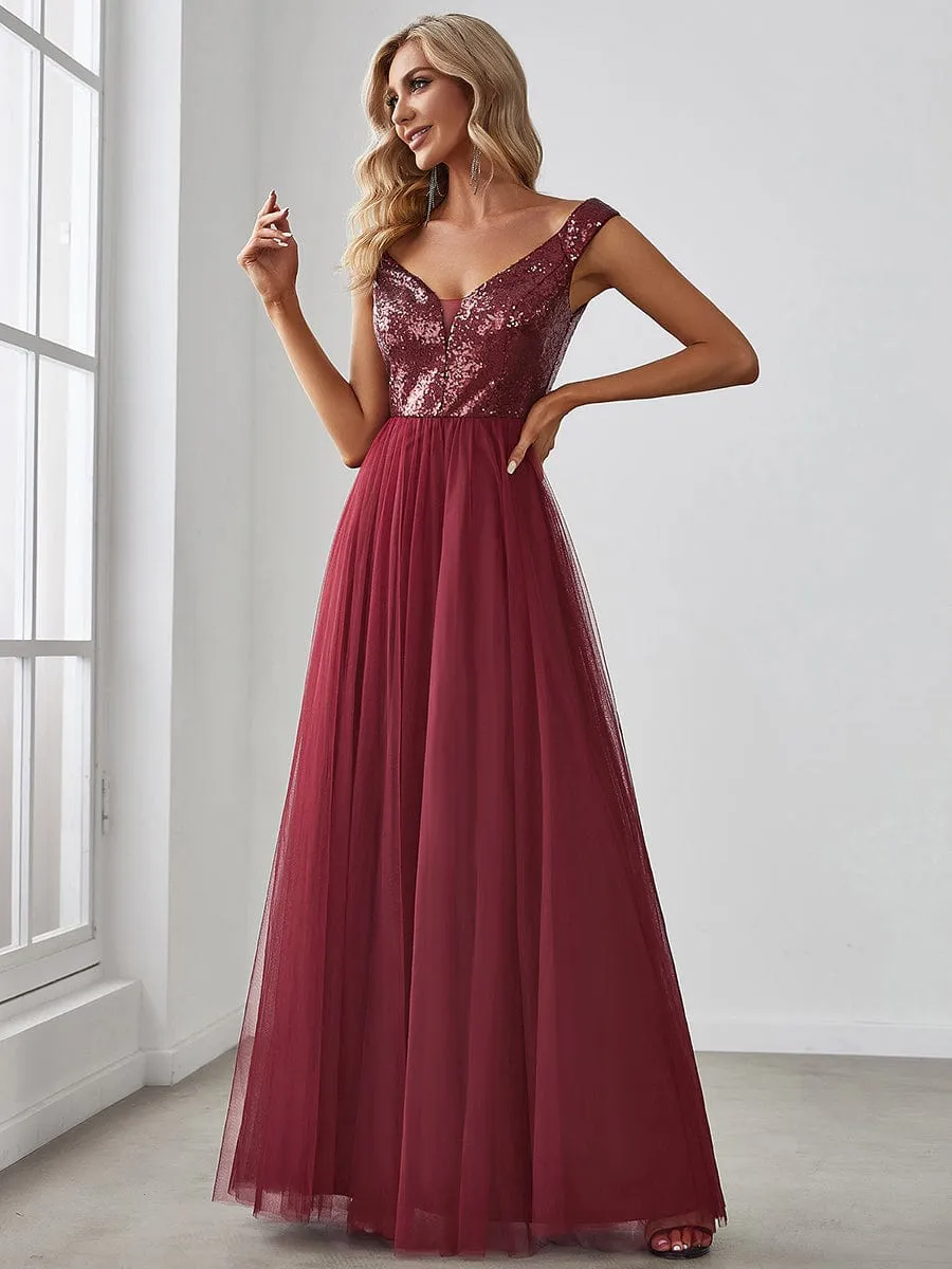 Beautiful Sequin and Mesh Gown