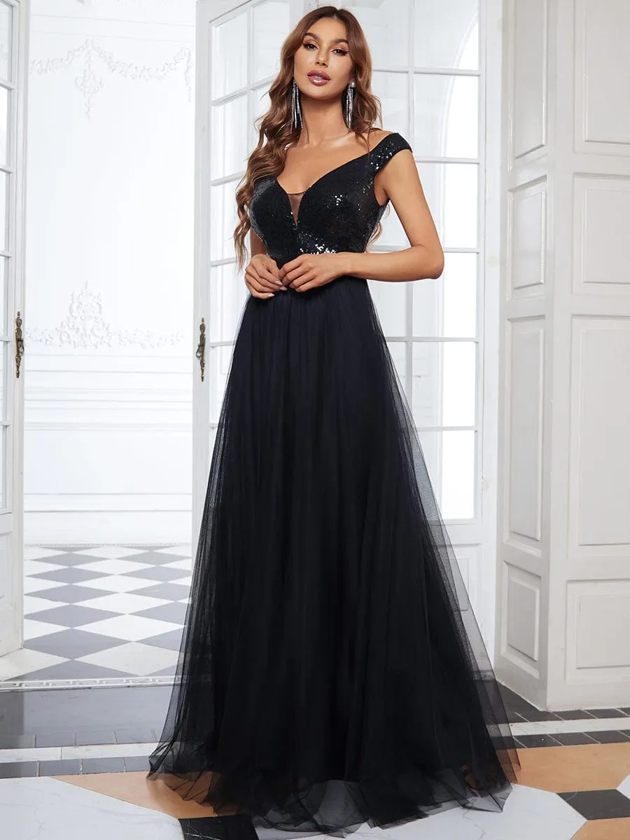 Beautiful Sequin and Mesh Gown
