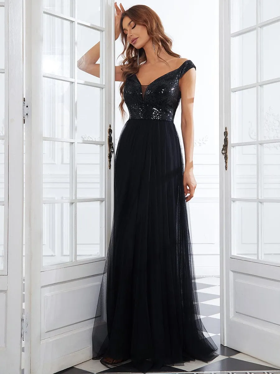Beautiful Sequin and Mesh Gown