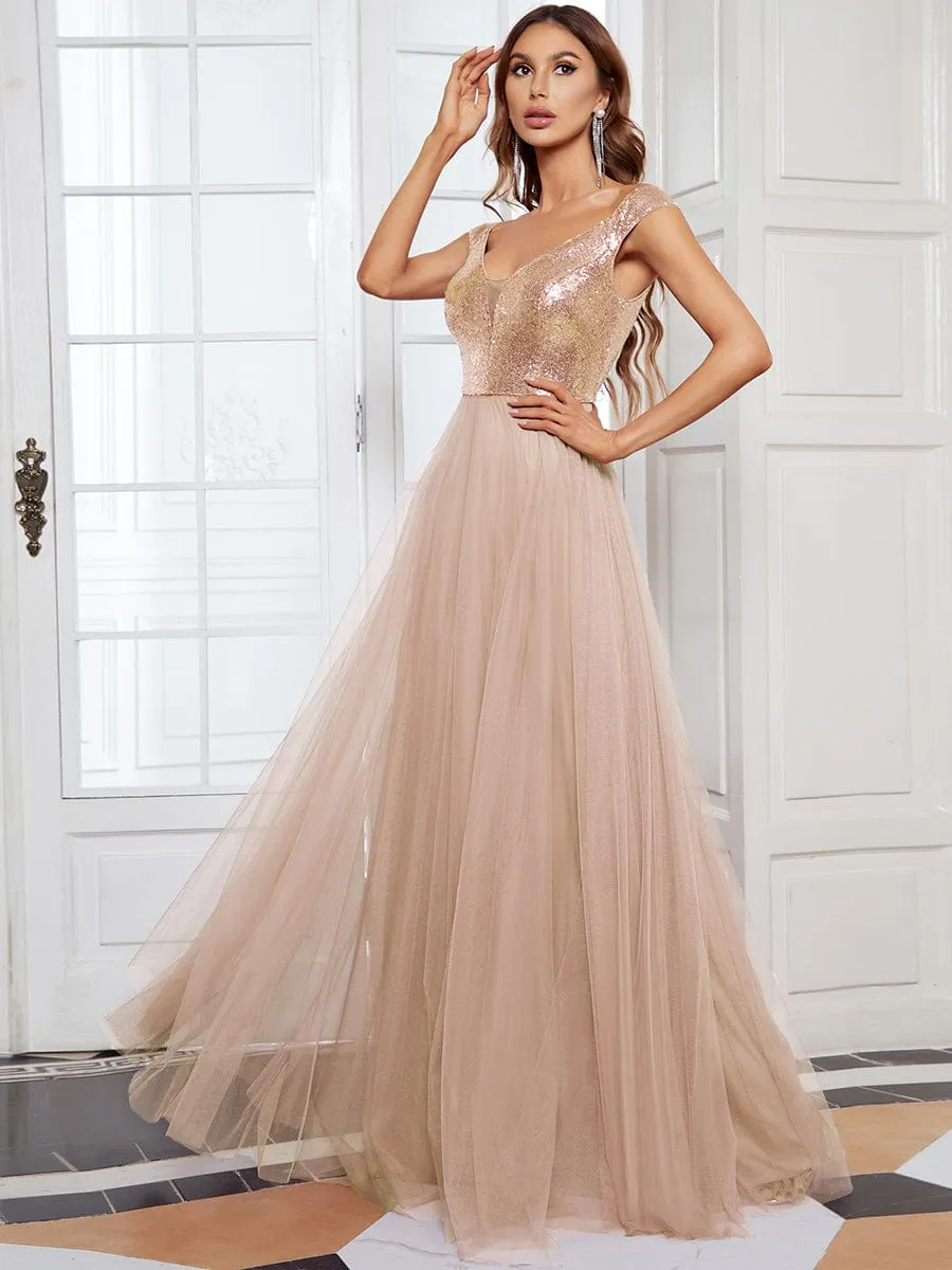Beautiful Sequin and Mesh Gown