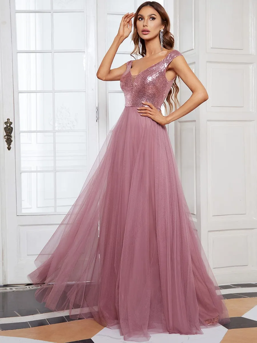 Beautiful Sequin and Mesh Gown