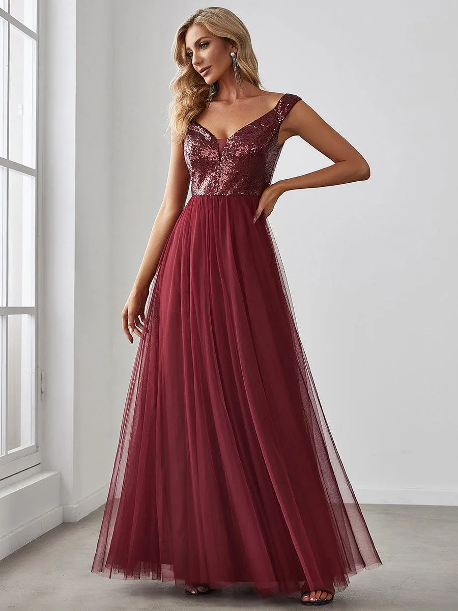 Beautiful Sequin and Mesh Gown