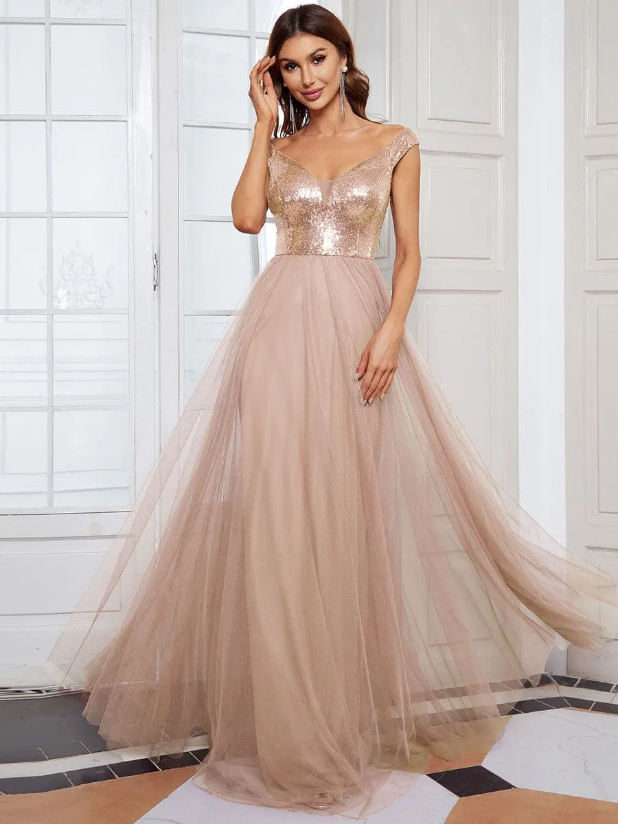 Beautiful Sequin and Mesh Gown