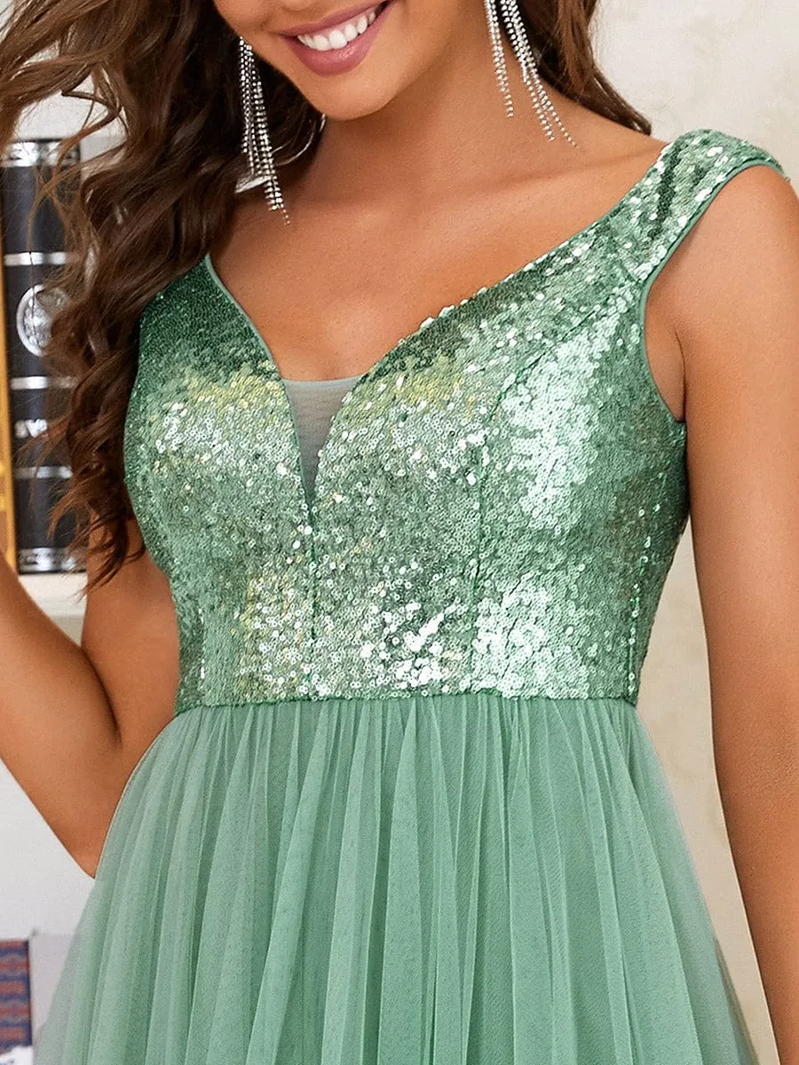 Beautiful Sequin and Mesh Gown