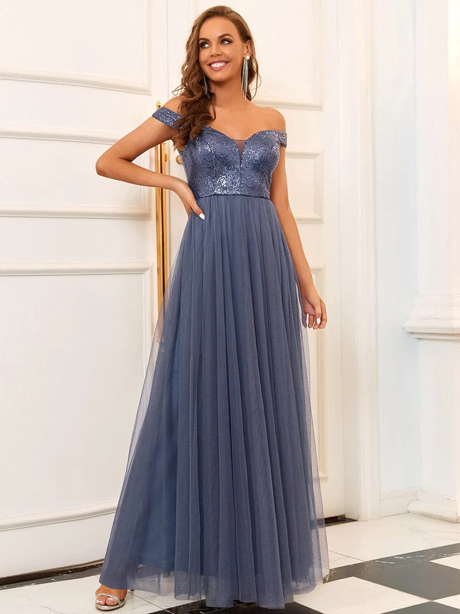 Beautiful Sequin and Mesh Gown