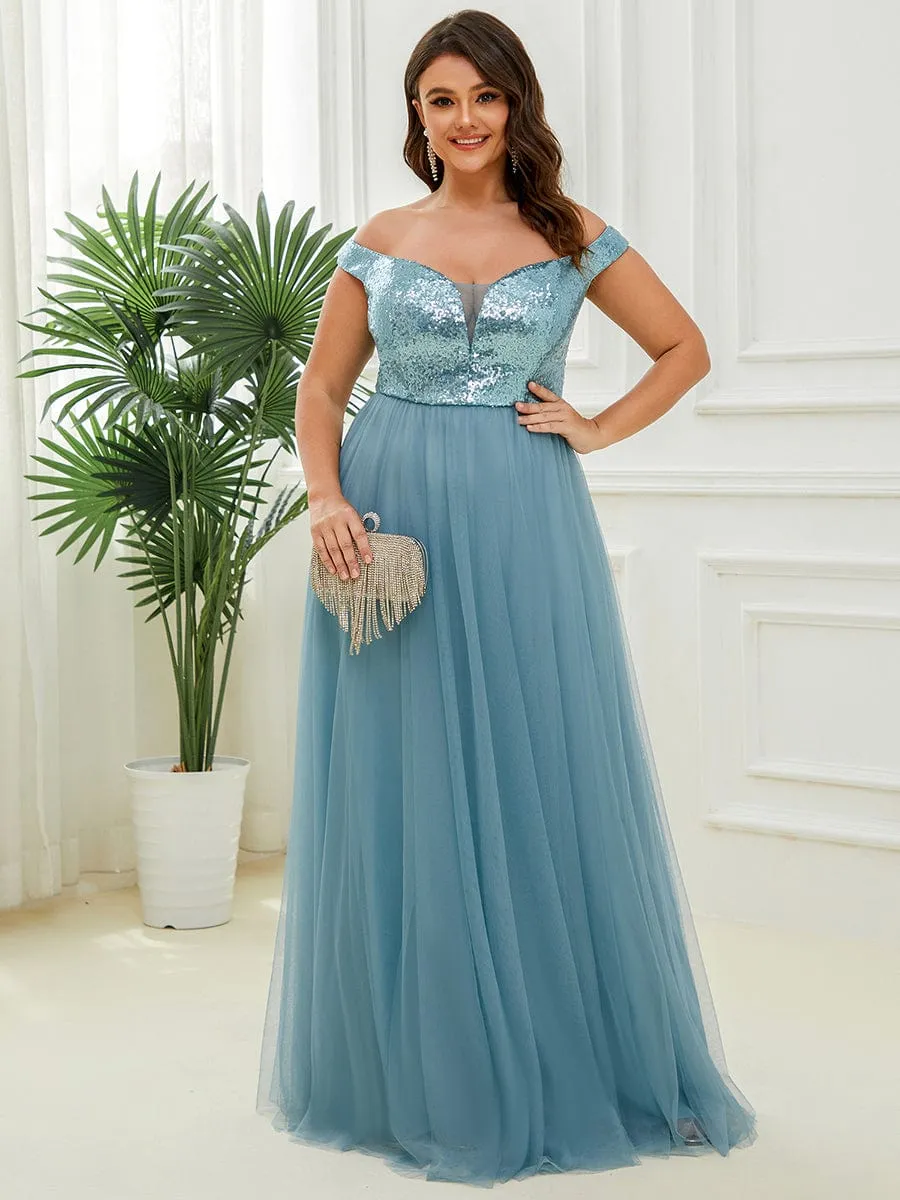 Beautiful Sequin and Mesh Gown