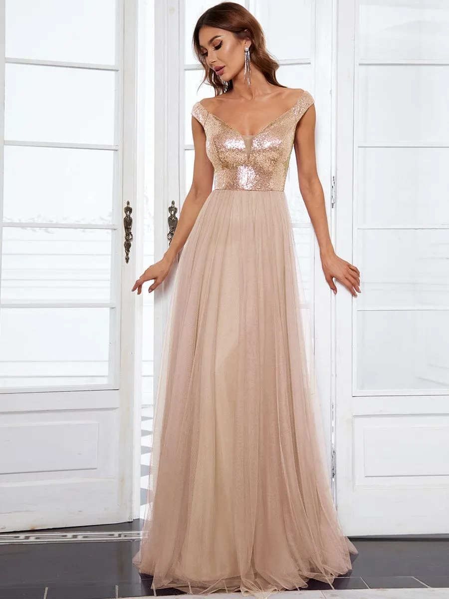 Beautiful Sequin and Mesh Gown