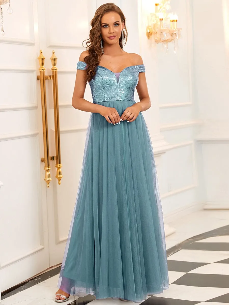 Beautiful Sequin and Mesh Gown