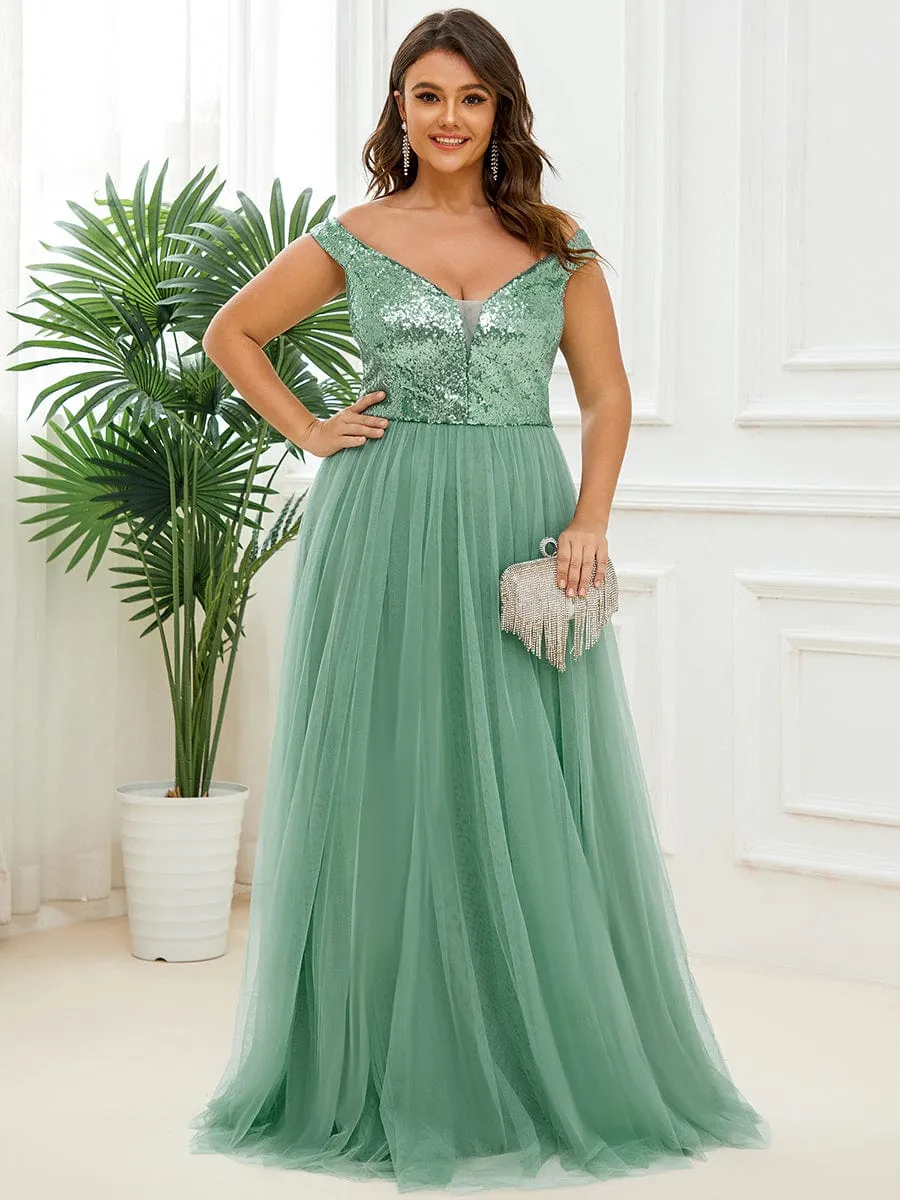 Beautiful Sequin and Mesh Gown