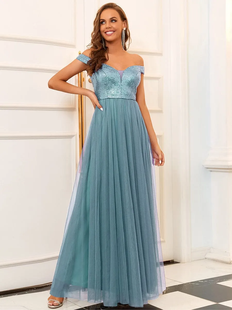 Beautiful Sequin and Mesh Gown