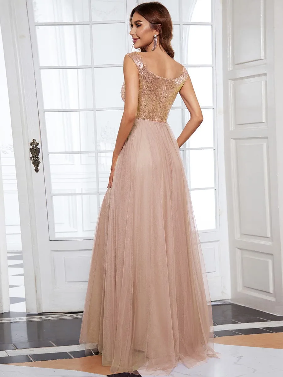 Beautiful Sequin and Mesh Gown