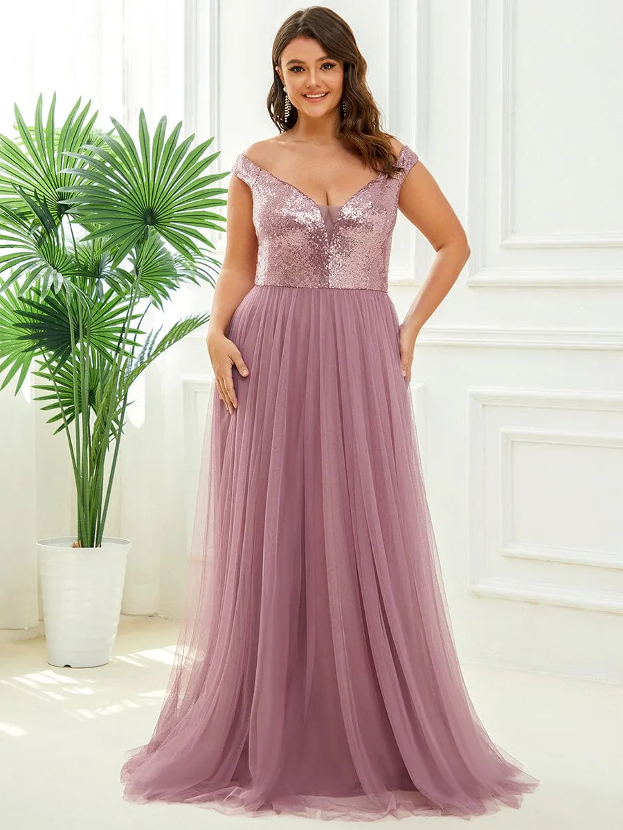Beautiful Sequin and Mesh Gown
