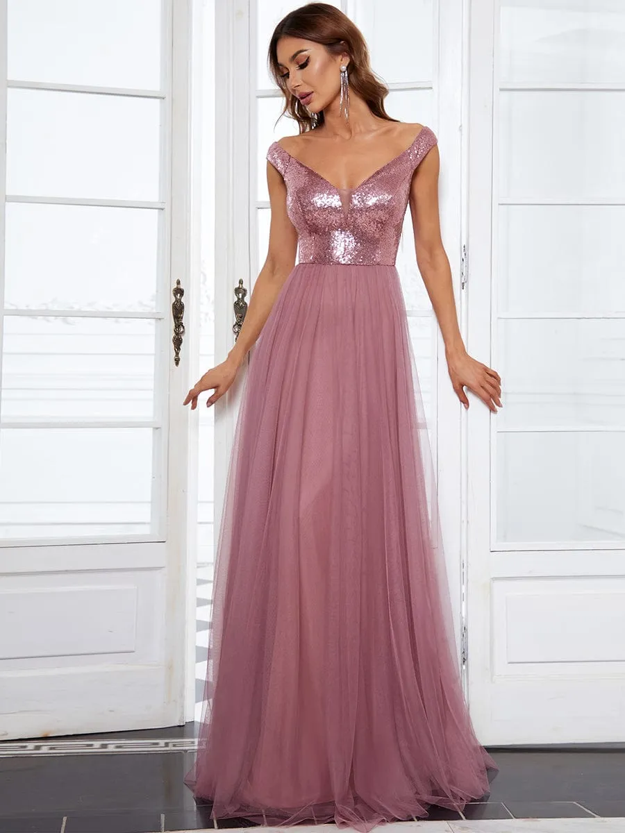 Beautiful Sequin and Mesh Gown
