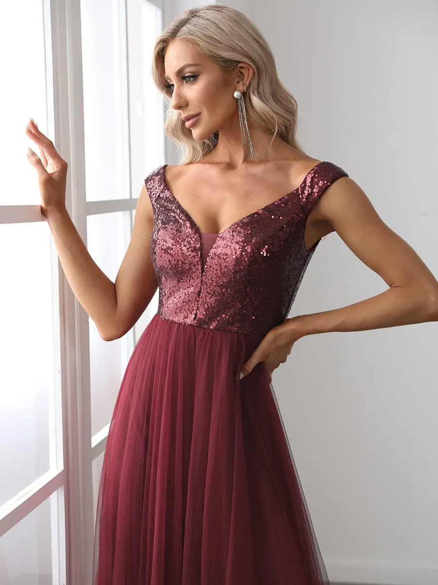 Beautiful Sequin and Mesh Gown