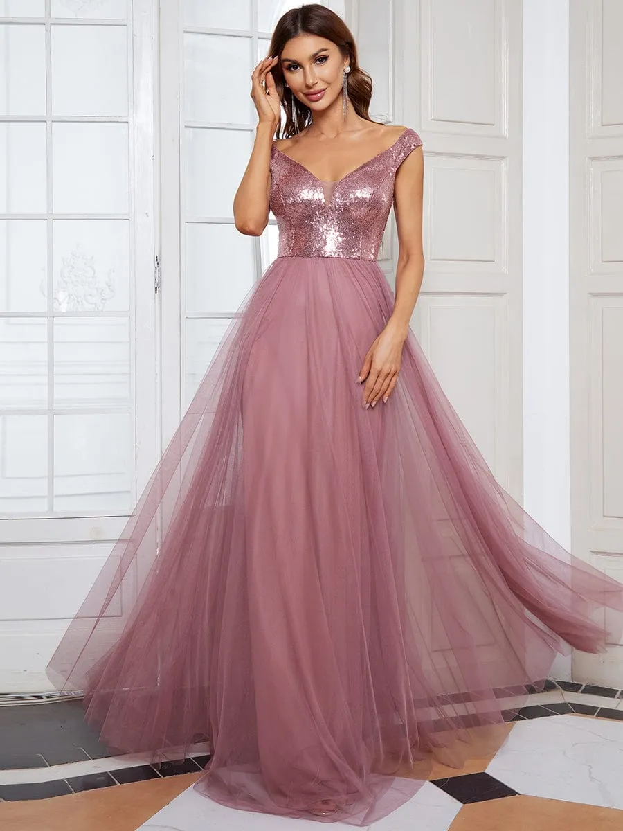 Beautiful Sequin and Mesh Gown