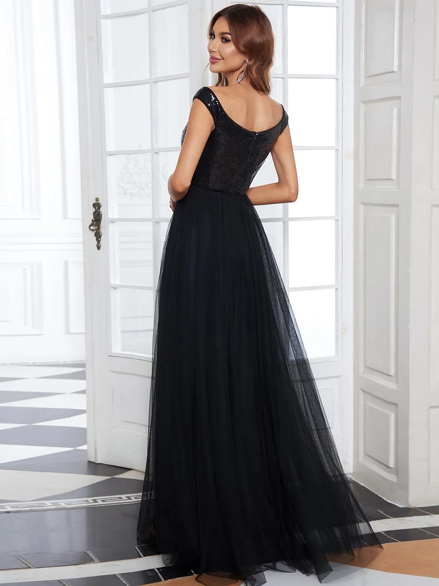 Beautiful Sequin and Mesh Gown