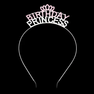 Birthday Princess Rhinestone Embellished Message Headband