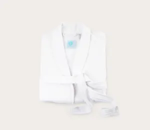 Blu Sleep Palma White Cotton Jersey Robe