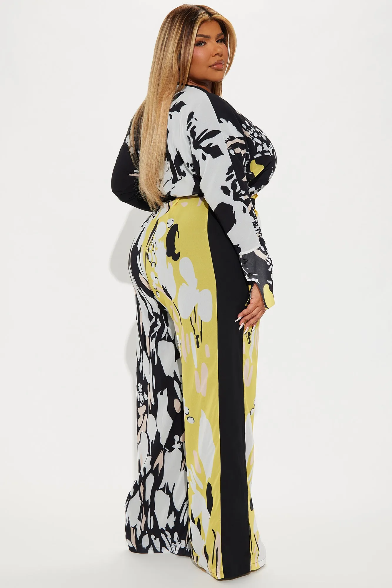 Brunch Dates Chiffon Jumpsuit  - Black/combo