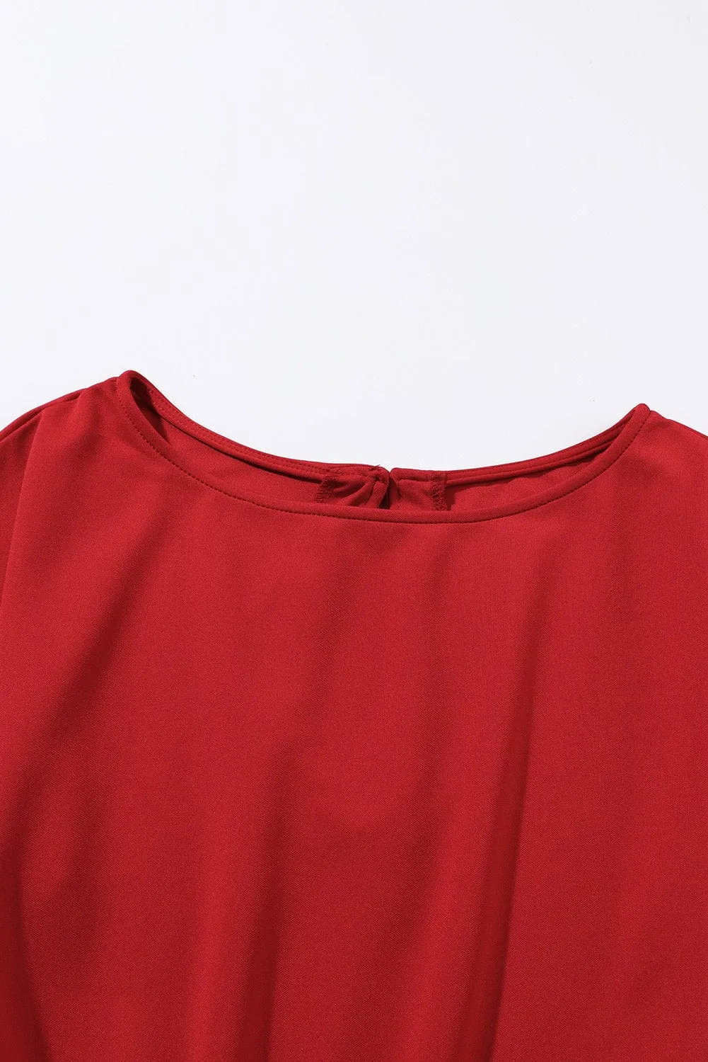 Burning Red Belted Wide-Leg Jumpsuit