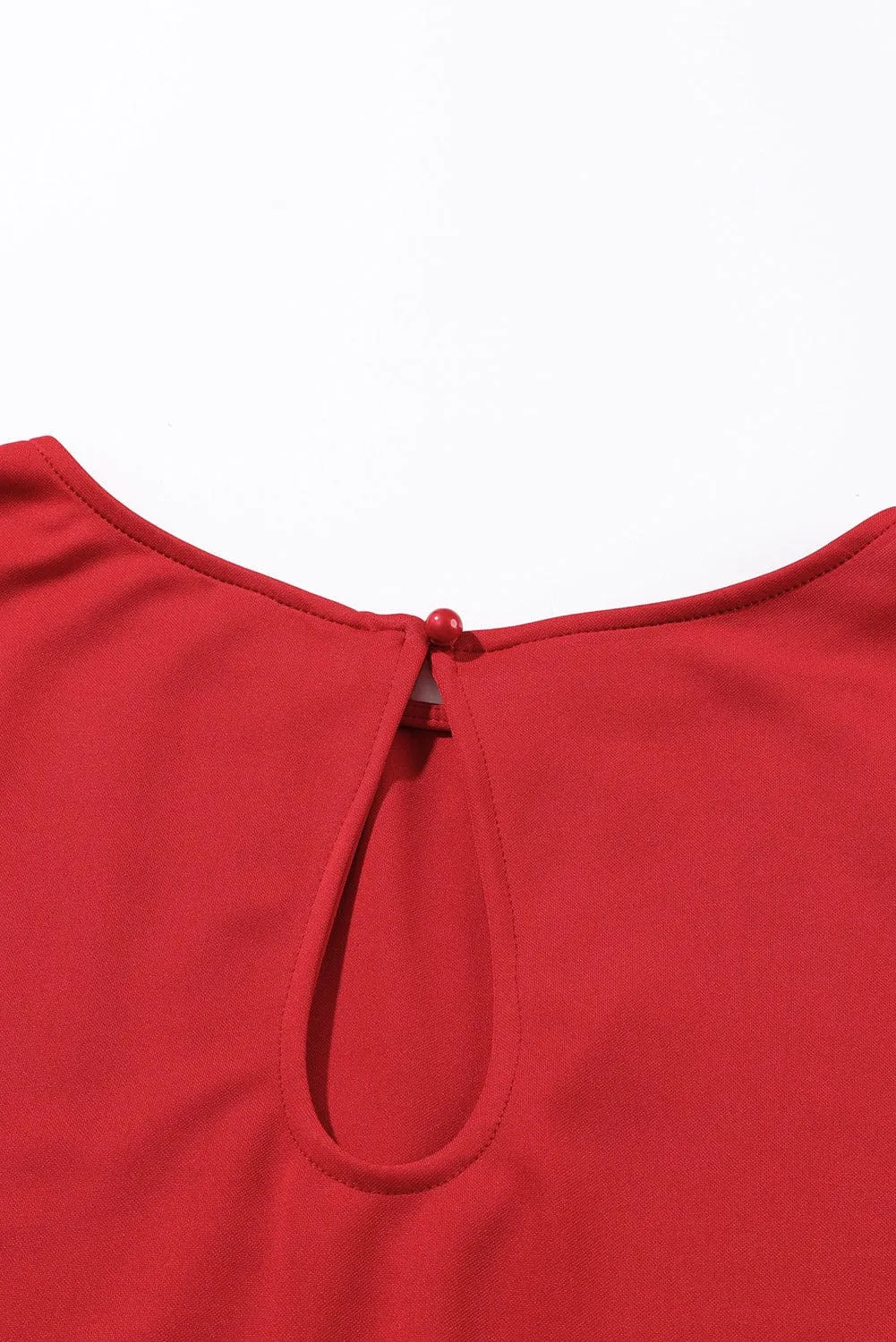 Burning Red Belted Wide-Leg Jumpsuit