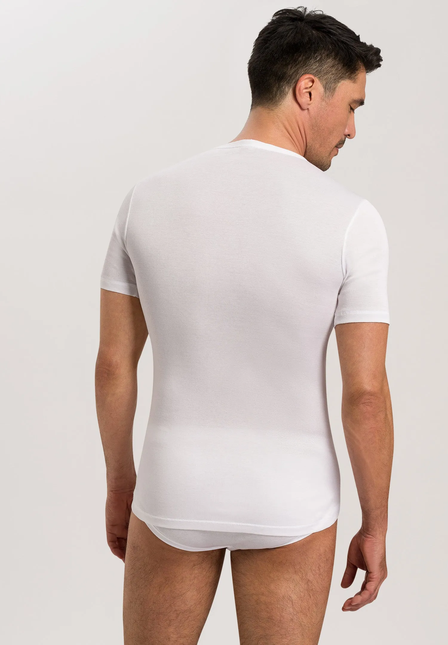 Cotton Pure Fitted Cotton V-Neck T-Shirt | White 73665-101