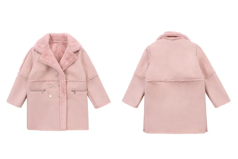 Elegant Winter Wool Trench Coat for Girls.