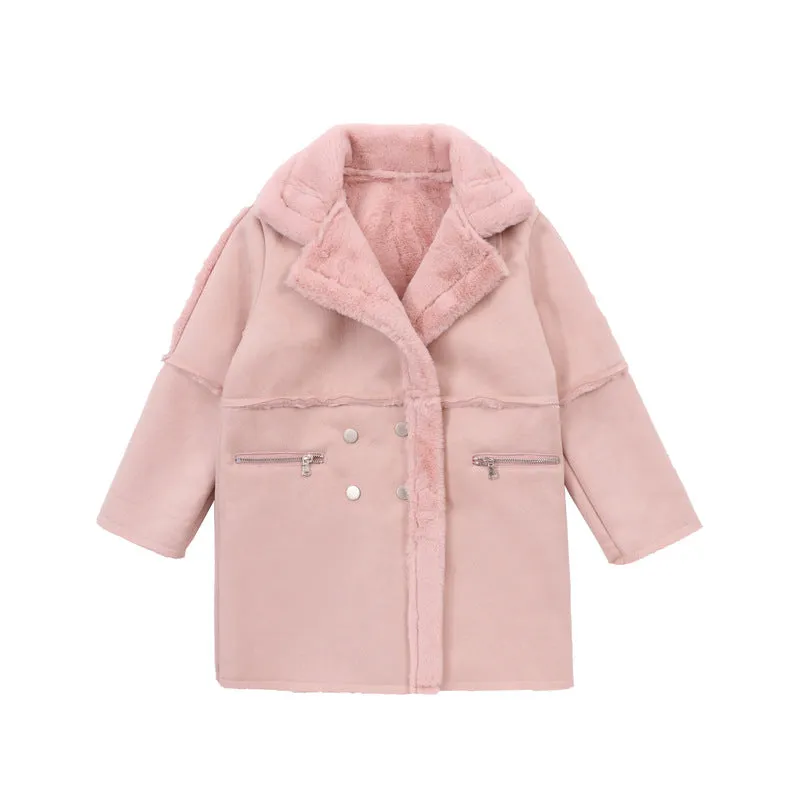 Elegant Winter Wool Trench Coat for Girls.
