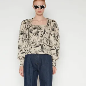 Floral Printed Puff Sleeve Blouse