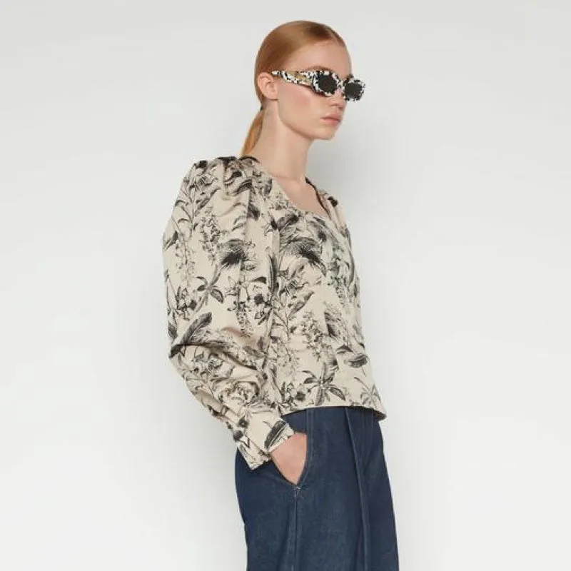 Floral Printed Puff Sleeve Blouse
