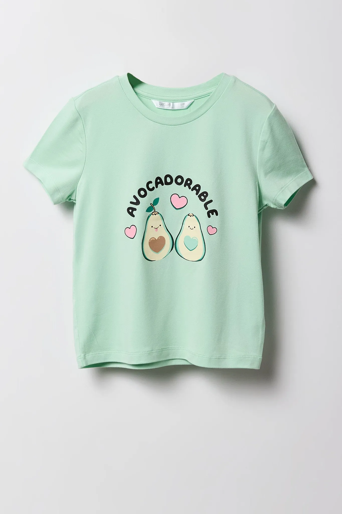 Girls Graphic T-Shirt & Plush Short 2 Piece Pajama Set