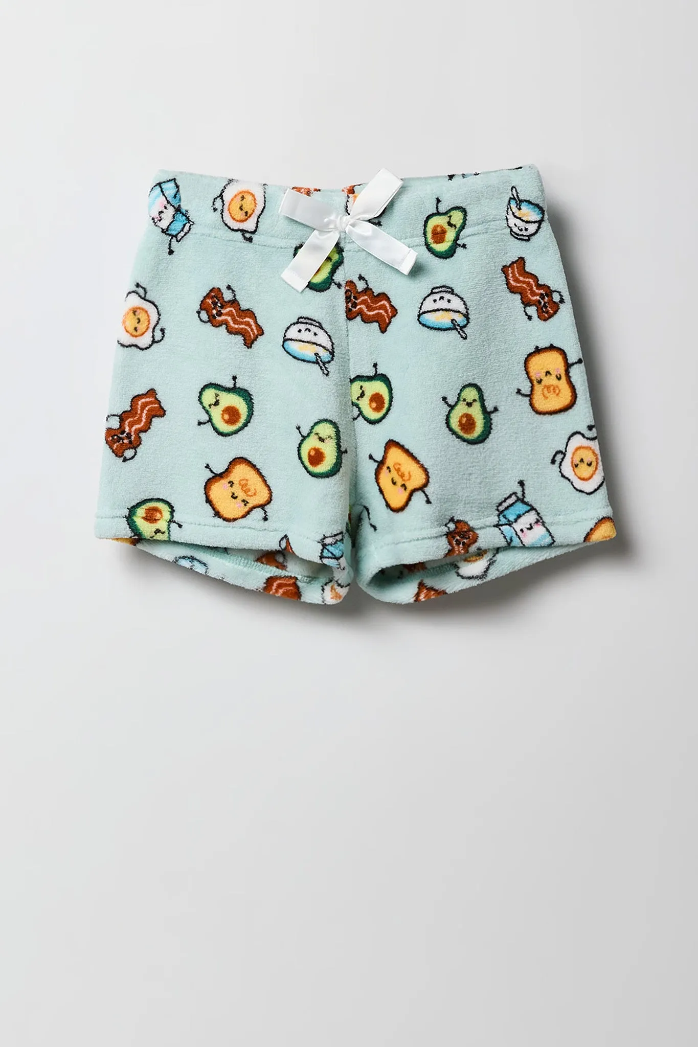 Girls Graphic T-Shirt & Plush Short 2 Piece Pajama Set