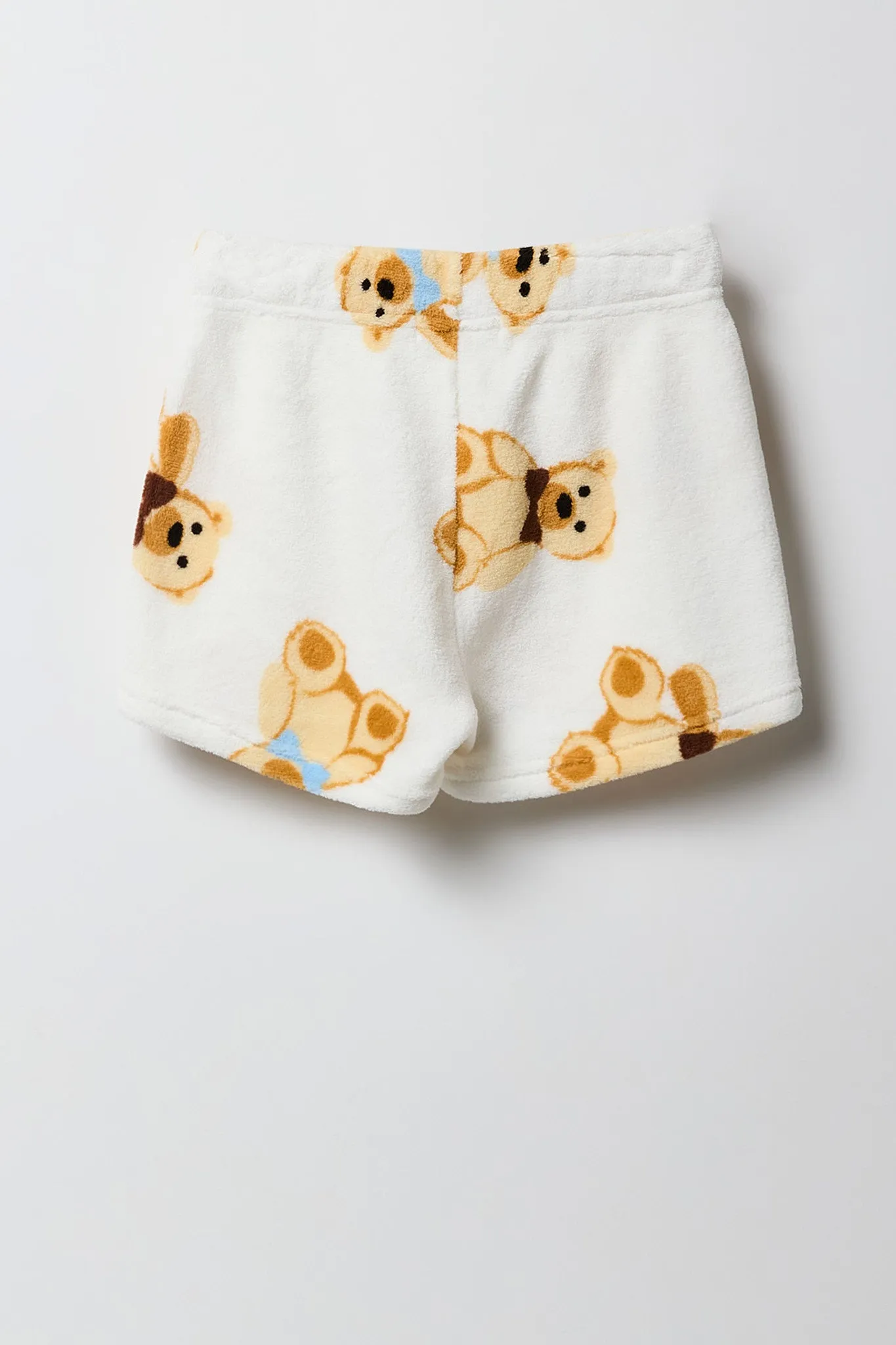 Girls Graphic T-Shirt & Plush Short 2 Piece Pajama Set
