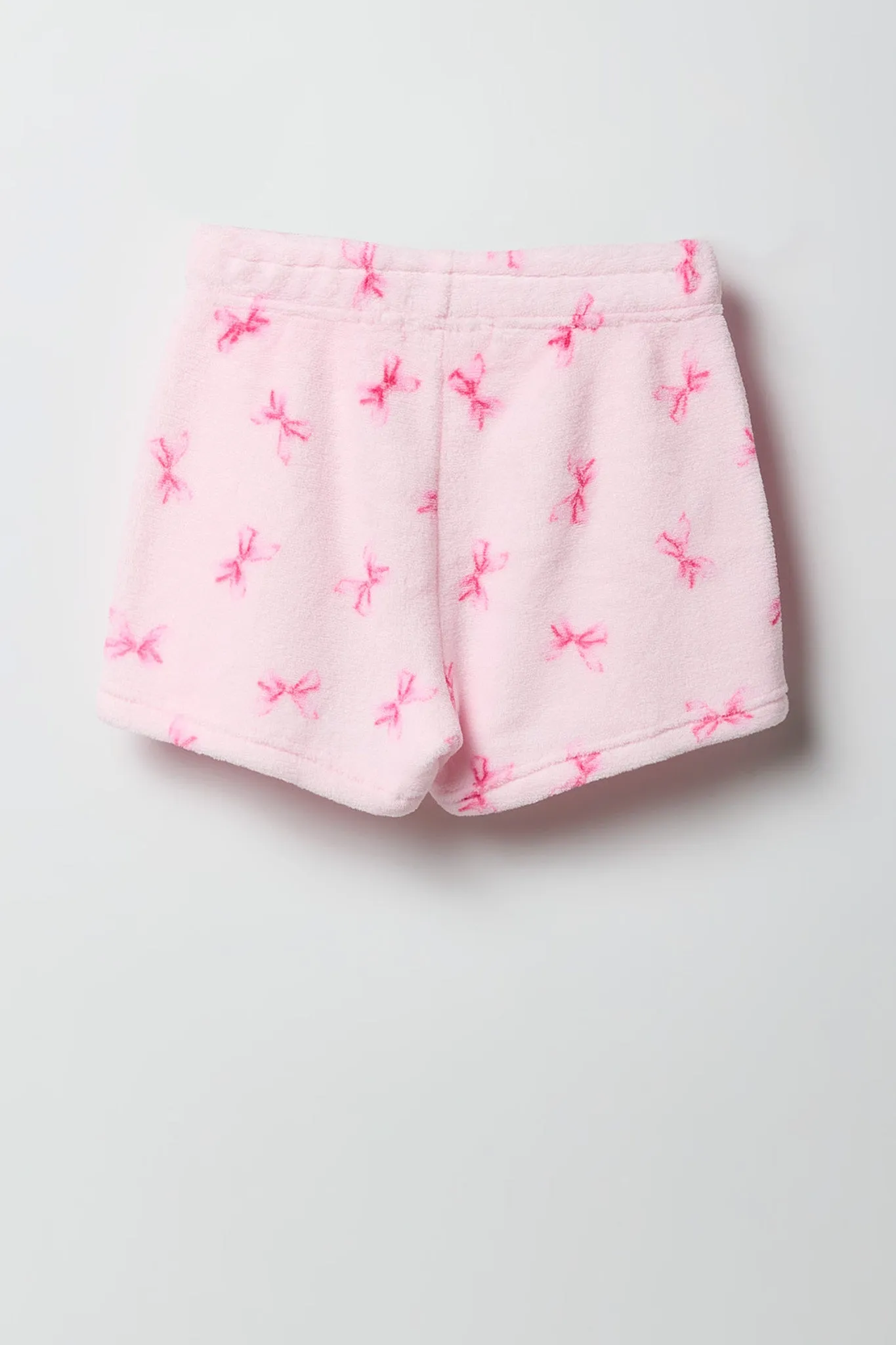 Girls Graphic T-Shirt & Plush Short 2 Piece Pajama Set