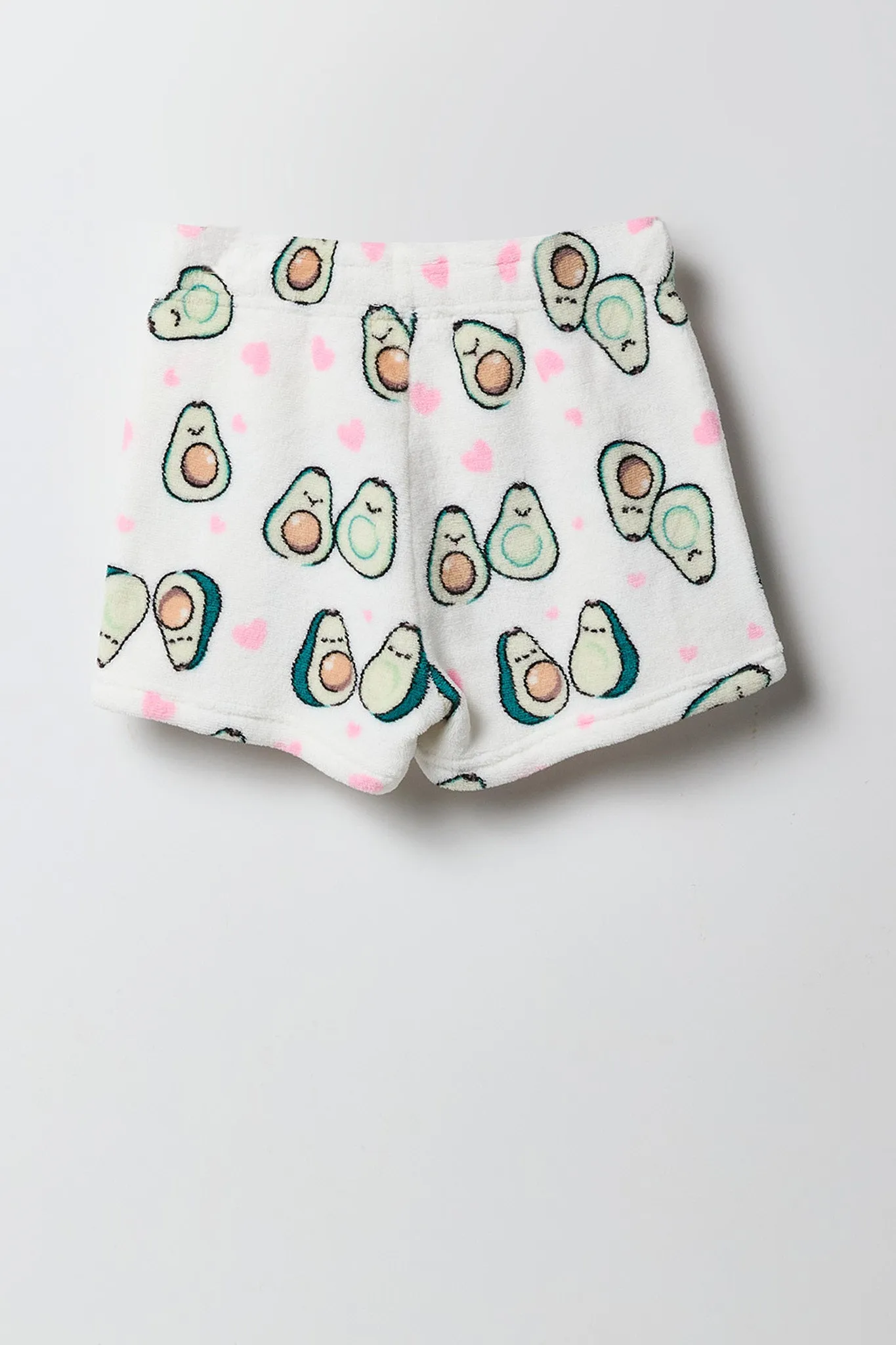 Girls Graphic T-Shirt & Plush Short 2 Piece Pajama Set