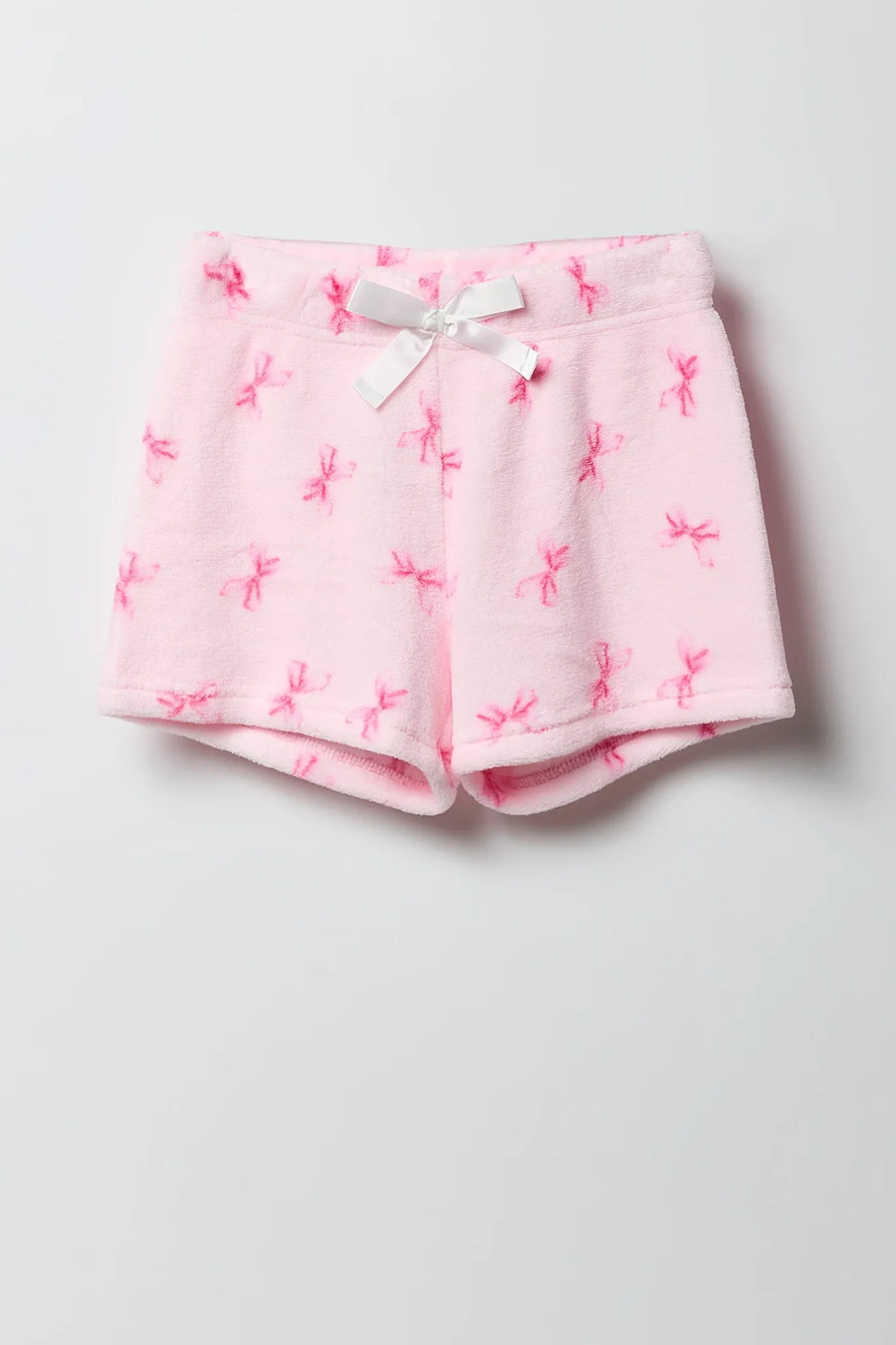 Girls Graphic T-Shirt & Plush Short 2 Piece Pajama Set