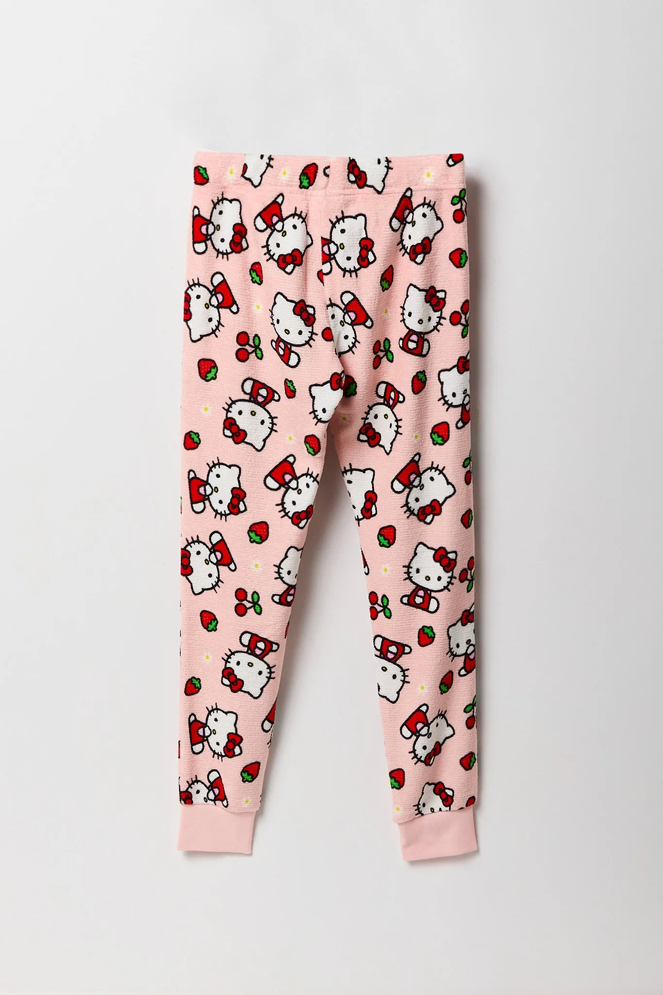 Girls Hello Kitty Berry T-Shirt & Plush Pant 2 Piece Pajama Set