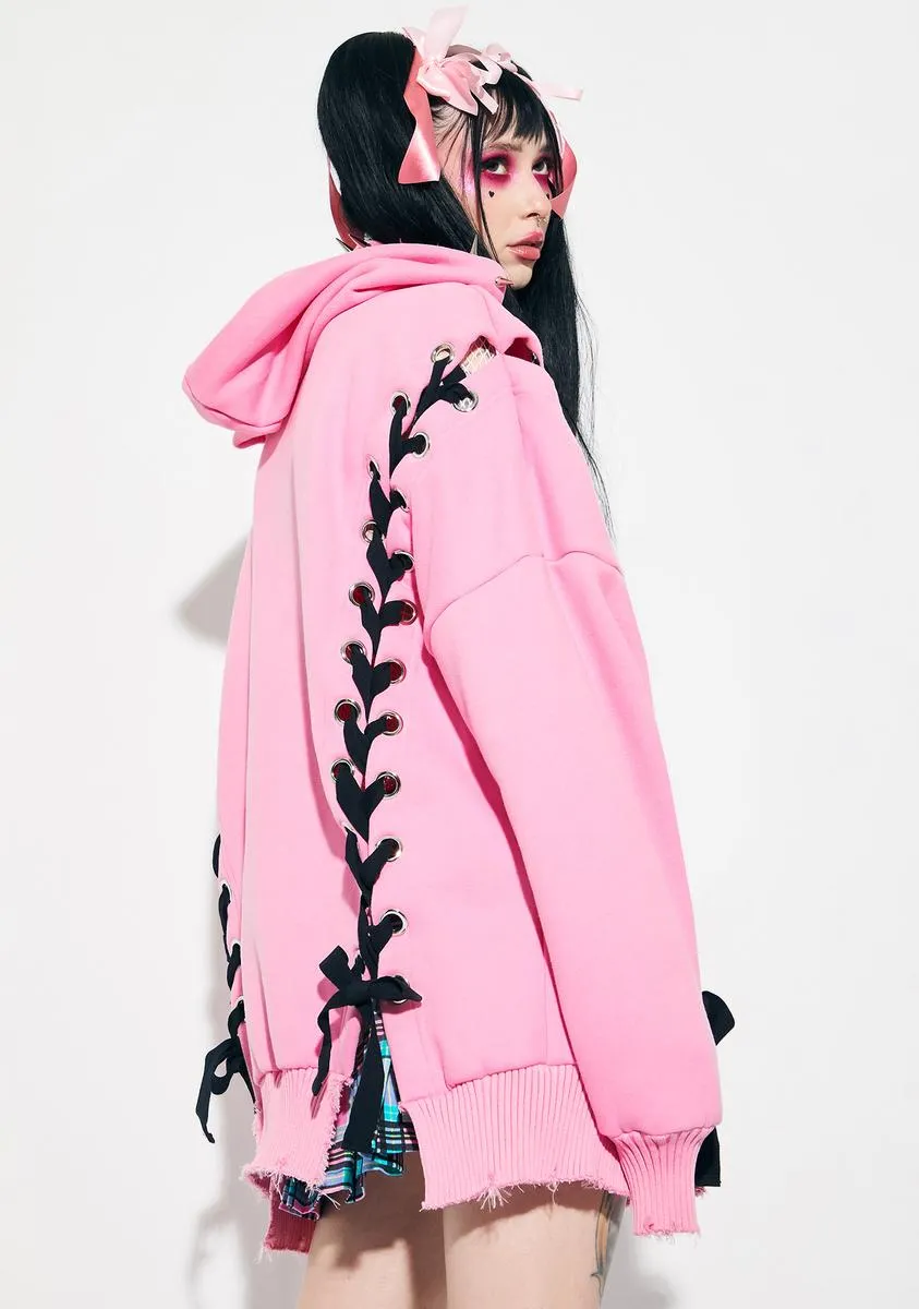 Hearts N Hellions Lace Up Hoodie