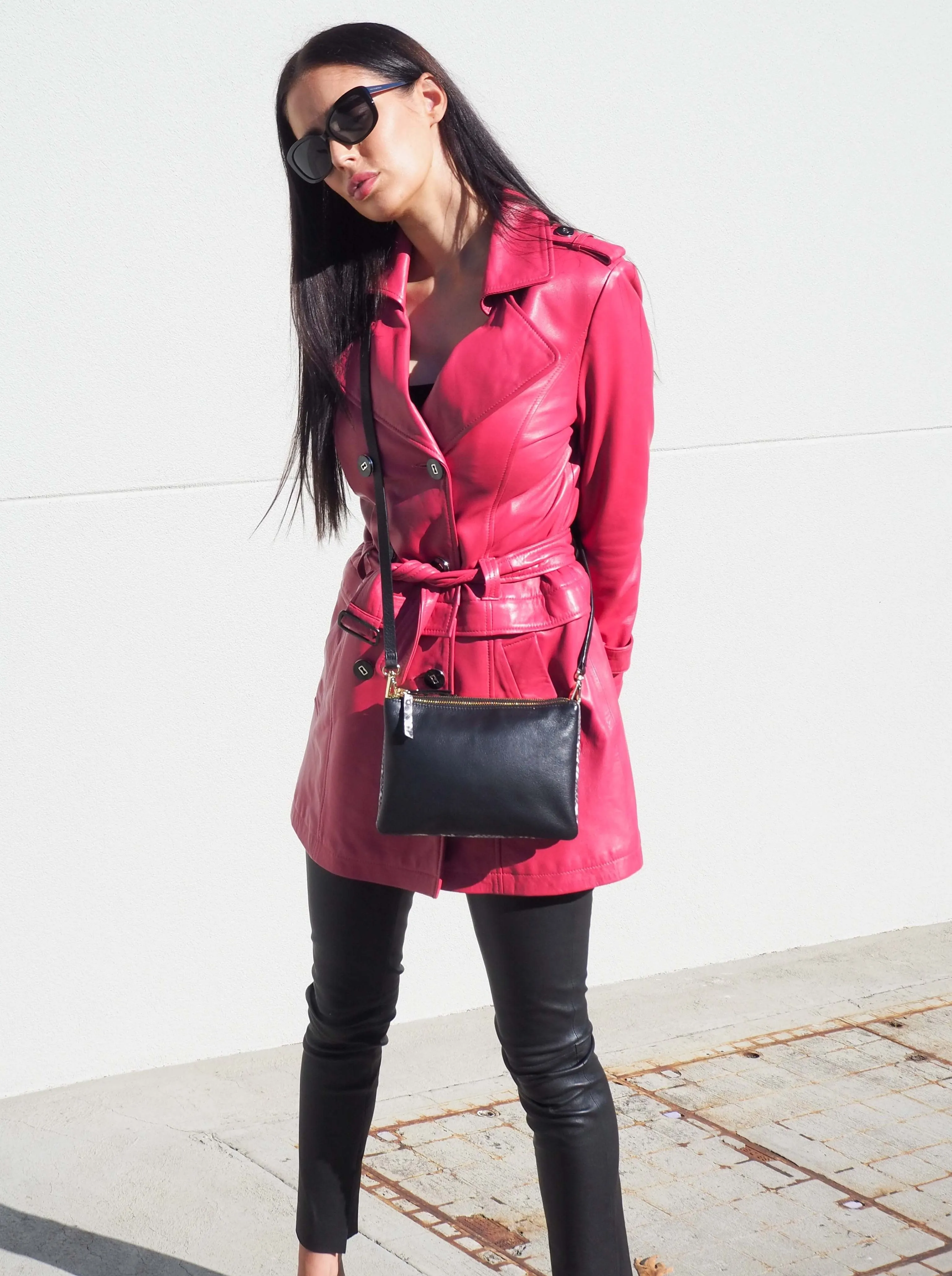 Kerry Anne Trench Coat |  Hot Pink