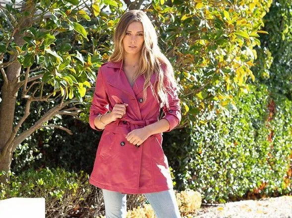 Kerry Anne Trench Coat |  Hot Pink