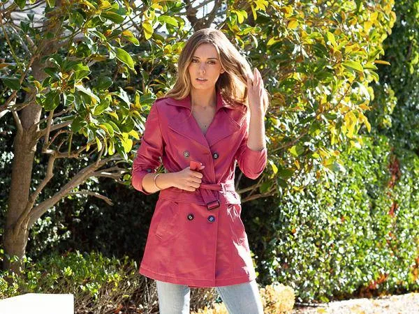 Kerry Anne Trench Coat |  Hot Pink